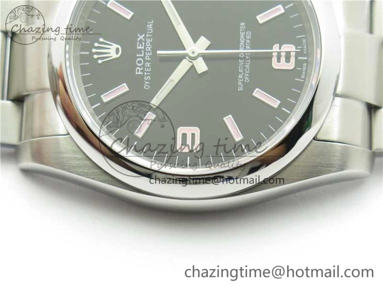 Trendsetting Oyster Perpetual 36 116000 KRF 1:1 Best Edition 904L Steel Black Dial Pink Lume on SS Bracelet A 2968