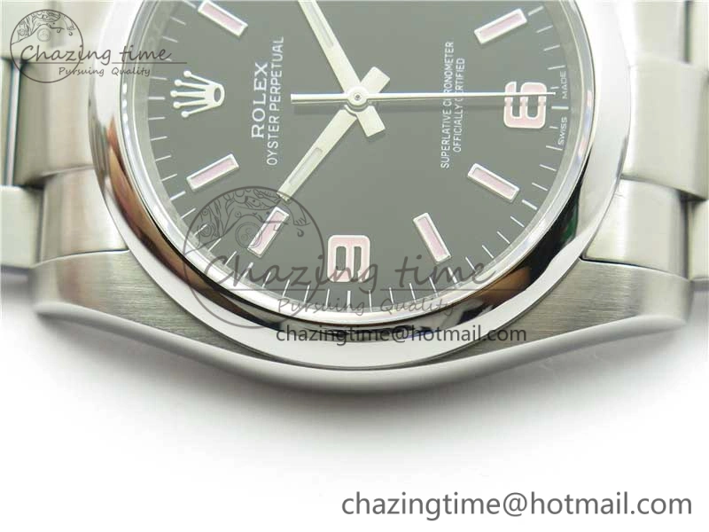 Trendsetting Oyster Perpetual 36 116000 KRF 1:1 Best Edition 904L Steel Black Dial Pink Lume on SS Bracelet A 2968