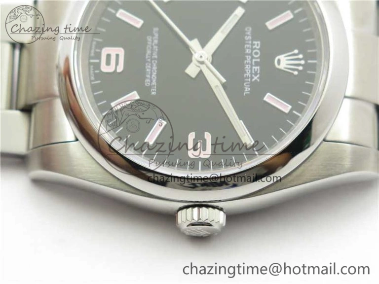 Trendsetting Oyster Perpetual 36 116000 KRF 1:1 Best Edition 904L Steel Black Dial Pink Lume on SS Bracelet A 2968