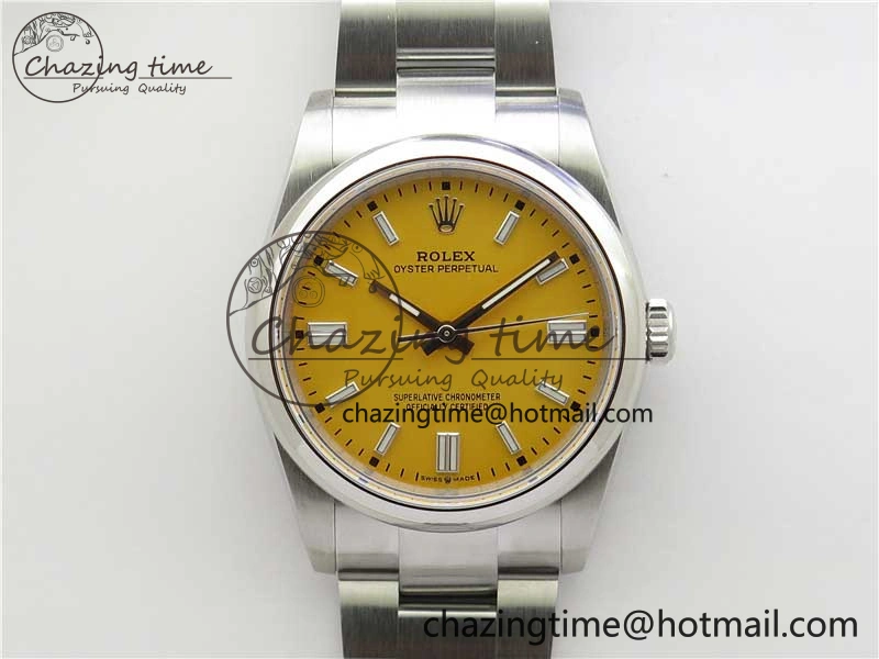 Compact Oyster Perpetual 36mm 126000 BP Best Edition Yellow Dial on SS Bracelet 10335