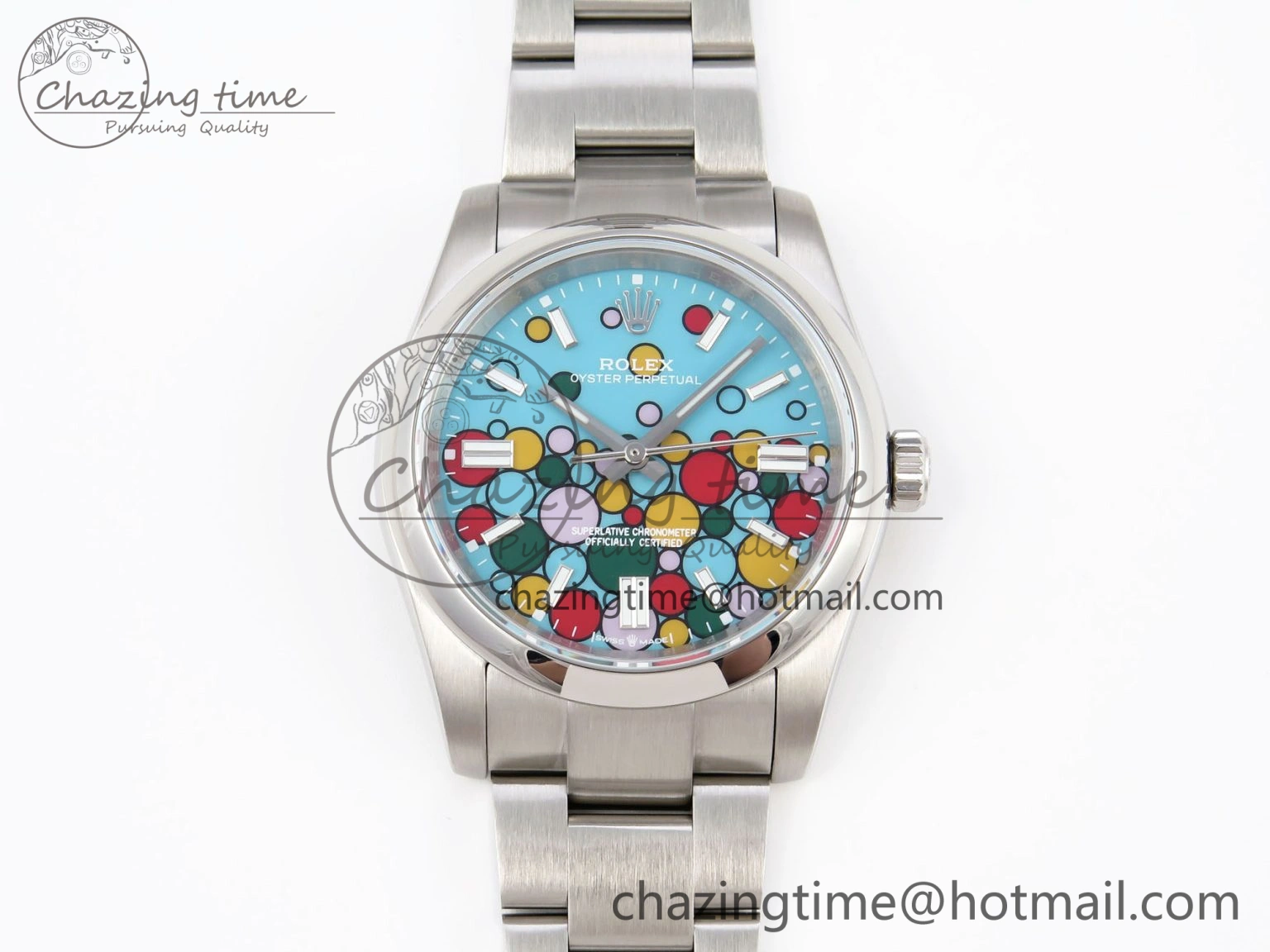 Colorful Oyster Perpetual 36mm 126000 KRF Best Edition 904L Steel Bubble Dial on SS Bracelet A 1943
