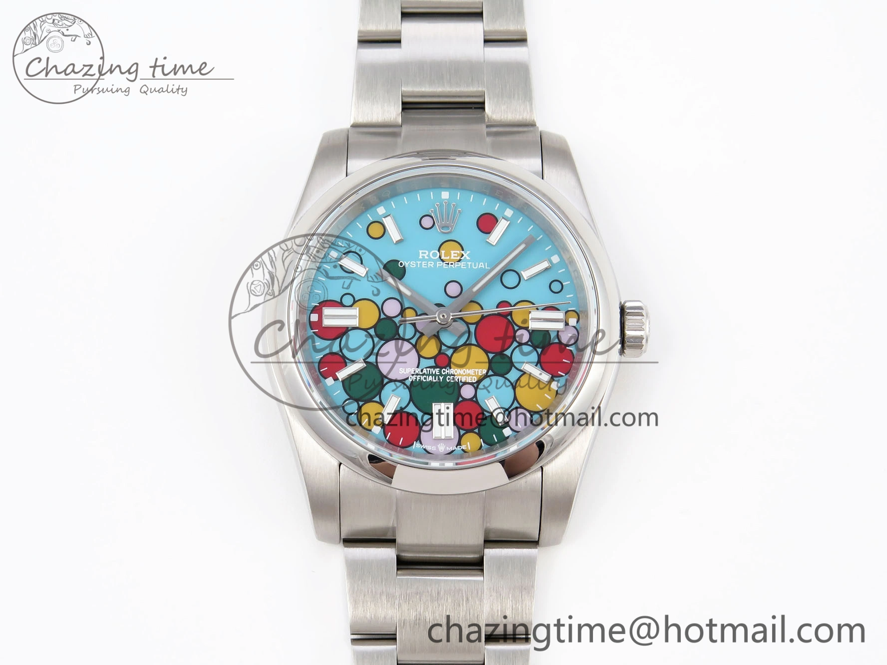 Colorful Oyster Perpetual 36mm 126000 KRF Best Edition 904L Steel Bubble Dial on SS Bracelet A 1943