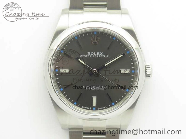WellDesigned Oyster Perpetual 39mm 114300 ARF 1:1 Best Edition 904L SS Case and Bracelet Gray Rhodium Dial SH 3394
