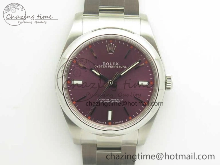 Versatile Oyster Perpetual 39mm 114300 ARF 1:1 Best Edition 904L SS Case and Bracelet Red Grape Dial SH 3392
