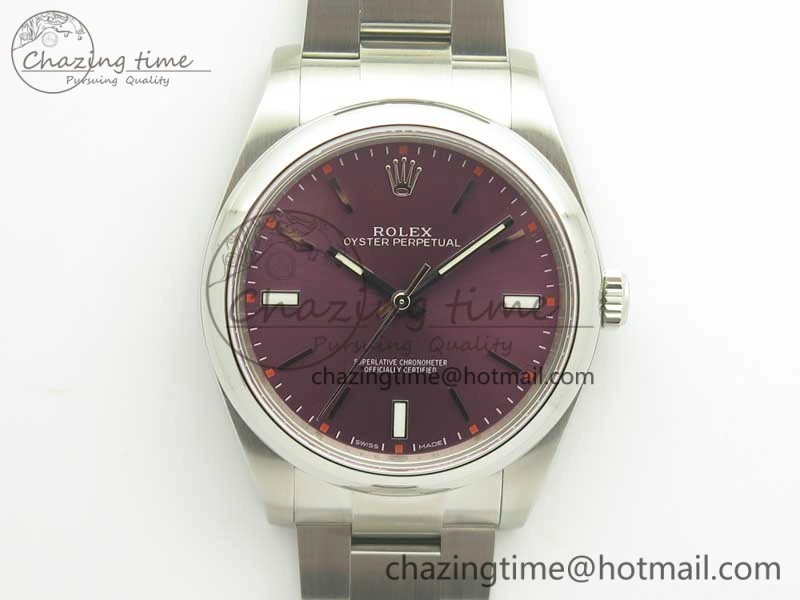 Versatile Oyster Perpetual 39mm 114300 ARF 1:1 Best Edition 904L SS Case and Bracelet Red Grape Dial SH 3392