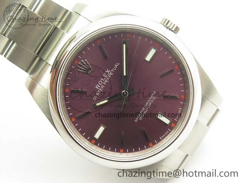 Versatile Oyster Perpetual 39mm 114300 ARF 1:1 Best Edition 904L SS Case and Bracelet Red Grape Dial SH 3392