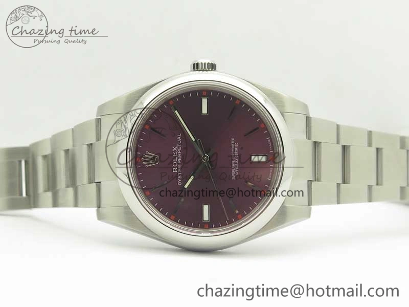 Versatile Oyster Perpetual 39mm 114300 ARF 1:1 Best Edition 904L SS Case and Bracelet Red Grape Dial SH 3392
