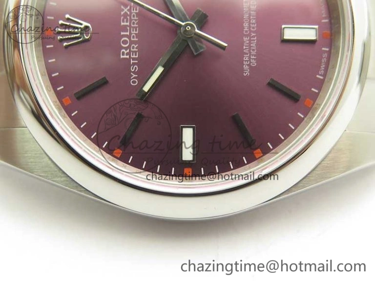 Versatile Oyster Perpetual 39mm 114300 ARF 1:1 Best Edition 904L SS Case and Bracelet Red Grape Dial SH 3392