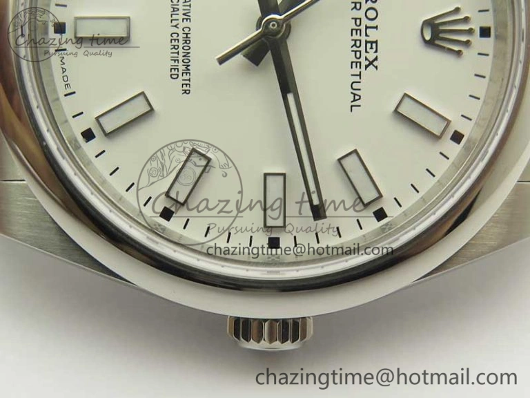 Oyster Perpetual 39mm 114300 BP Maker 1:1 Best Edition White Dial on SS Bracelet SA Compact 3426
