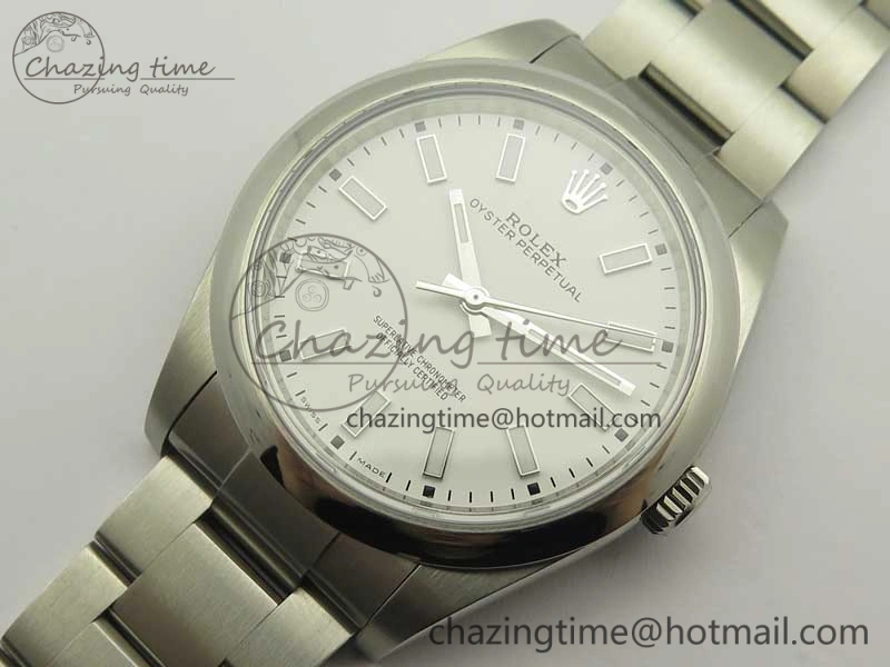 Oyster Perpetual 39mm 114300 BP Maker 1:1 Best Edition White Dial on SS Bracelet SA Compact 3426