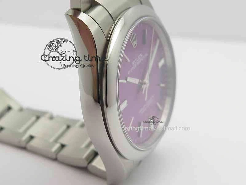 EasyCare Oyster Perpetual 39mm 114300 BP Maker Best Edition Grape Dial On SS Bracelet A 3639