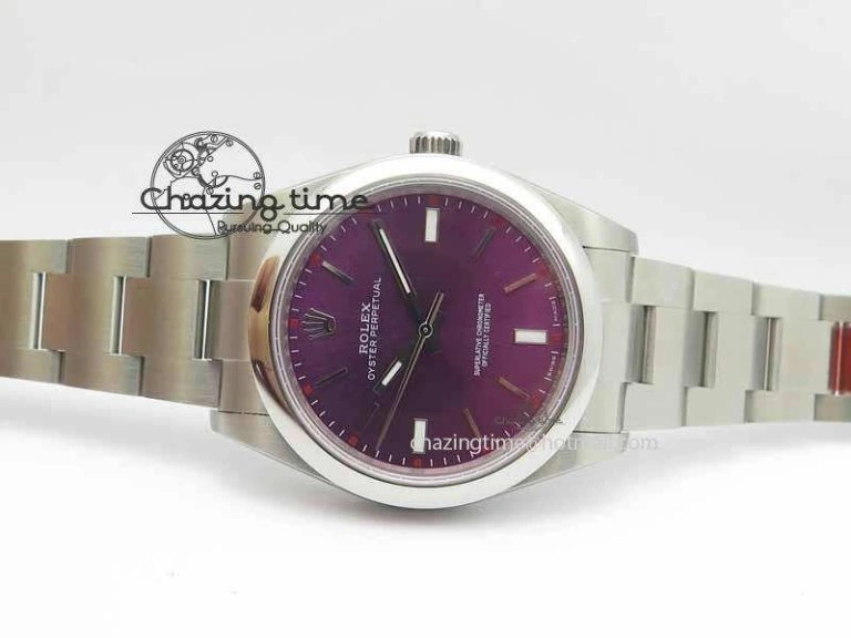 EasyCare Oyster Perpetual 39mm 114300 BP Maker Best Edition Grape Dial On SS Bracelet A 3639