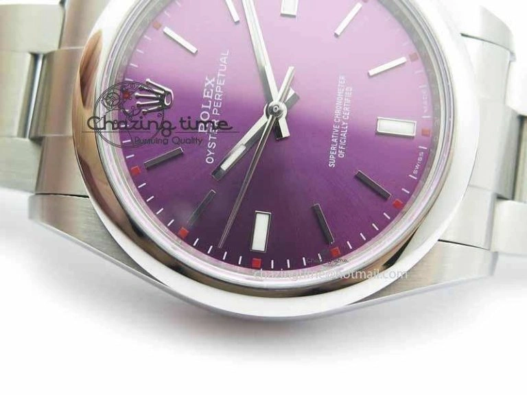 EasyCare Oyster Perpetual 39mm 114300 BP Maker Best Edition Grape Dial On SS Bracelet A 3639