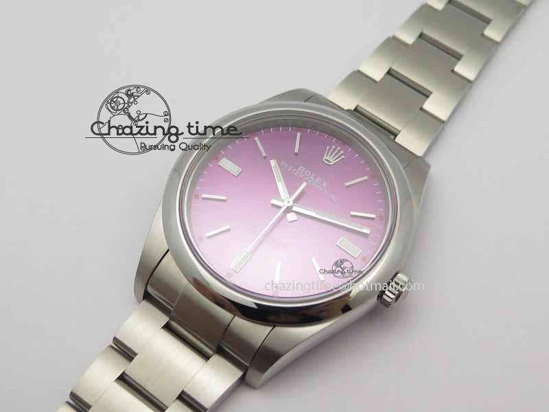 EasyCare Oyster Perpetual 39mm 114300 BP Maker Best Edition Grape Dial On SS Bracelet A 3639