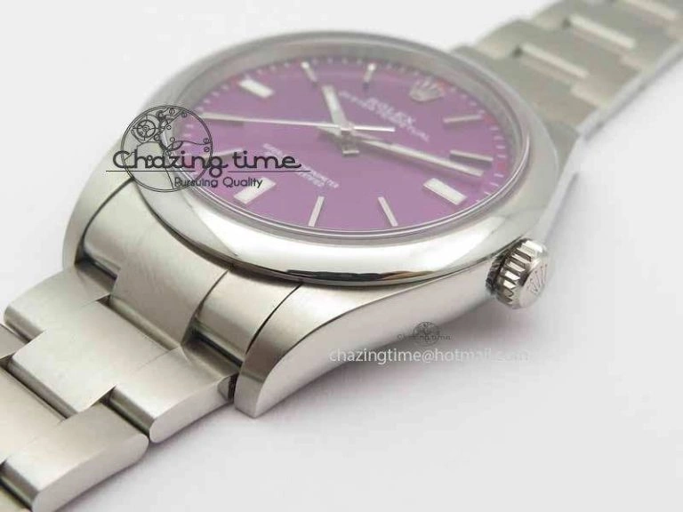 EasyCare Oyster Perpetual 39mm 114300 BP Maker Best Edition Grape Dial On SS Bracelet A 3639
