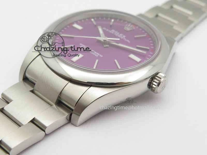 EasyCare Oyster Perpetual 39mm 114300 BP Maker Best Edition Grape Dial On SS Bracelet A 3639