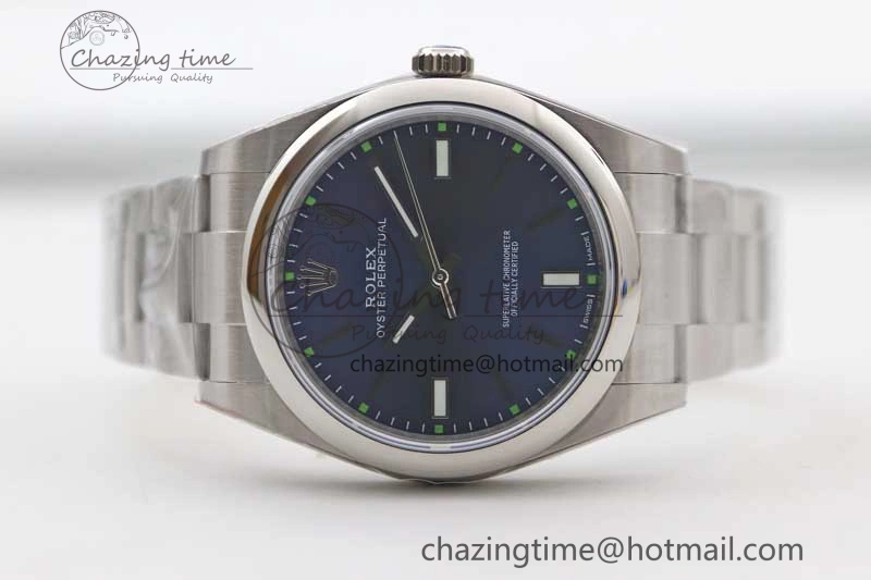Lightweight Oyster Perpetual 39mm 114300 EWF 1:1 Best Edition 904L Steel Blue Dial on SS Bracelet SA 2005