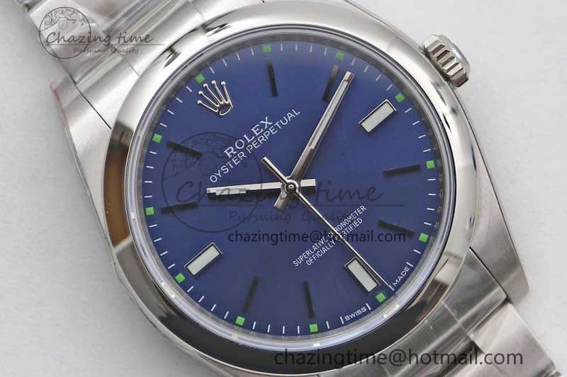 Lightweight Oyster Perpetual 39mm 114300 EWF 1:1 Best Edition 904L Steel Blue Dial on SS Bracelet SA 2005