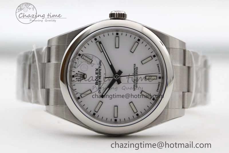 Premium Oyster Perpetual 39mm 114300 EWF 1:1 Best Edition 904L Steel White Dial on SS Bracelet SA 2003