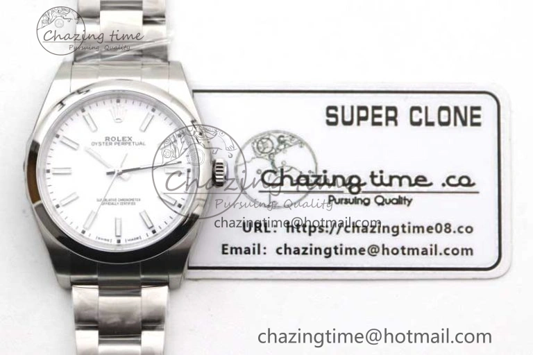 Premium Oyster Perpetual 39mm 114300 EWF 1:1 Best Edition 904L Steel White Dial on SS Bracelet SA 2003