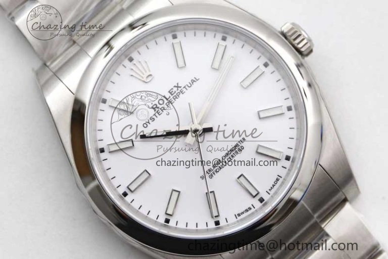 Premium Oyster Perpetual 39mm 114300 EWF 1:1 Best Edition 904L Steel White Dial on SS Bracelet SA 2003