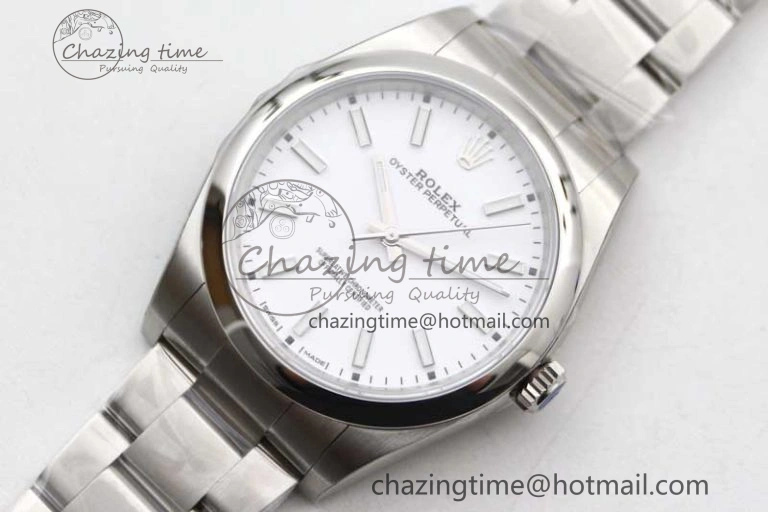 Premium Oyster Perpetual 39mm 114300 EWF 1:1 Best Edition 904L Steel White Dial on SS Bracelet SA 2003