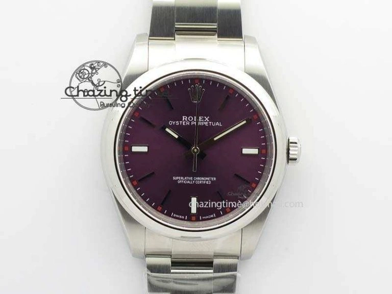 Oyster Perpetual 39mm 114300 JF 1:1 Best Edition Grape Dial On SS Bracelet SA Sporty 3792