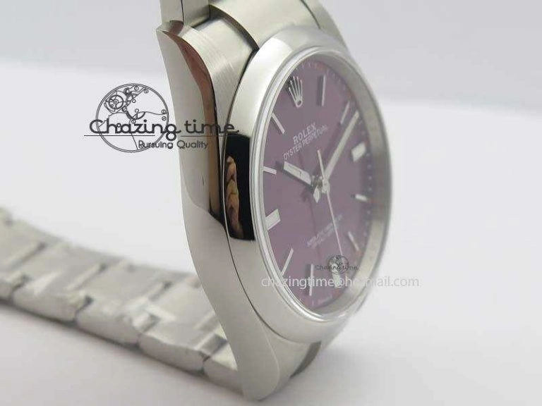 Oyster Perpetual 39mm 114300 JF 1:1 Best Edition Grape Dial On SS Bracelet SA Sporty 3792