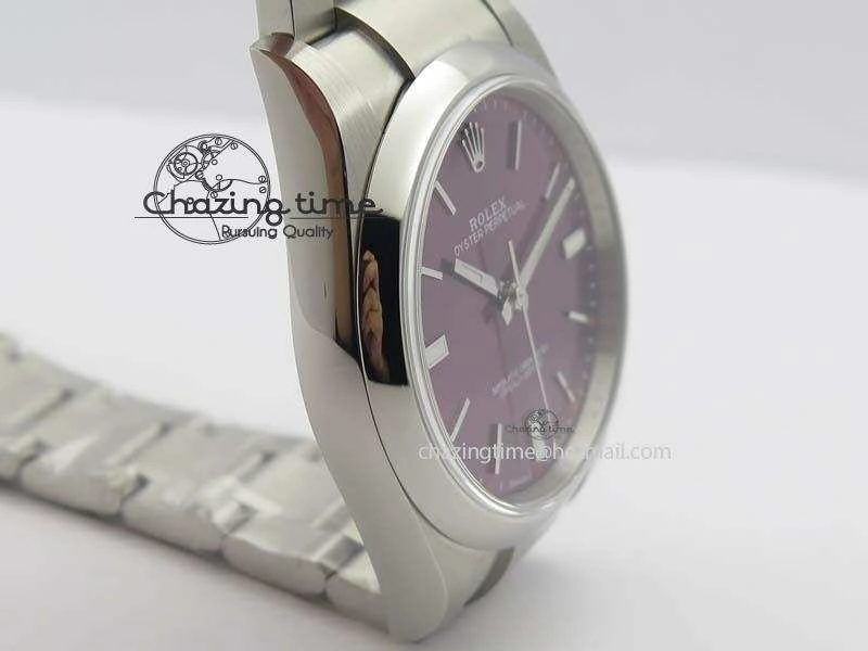 Oyster Perpetual 39mm 114300 JF 1:1 Best Edition Grape Dial On SS Bracelet SA Sporty 3792
