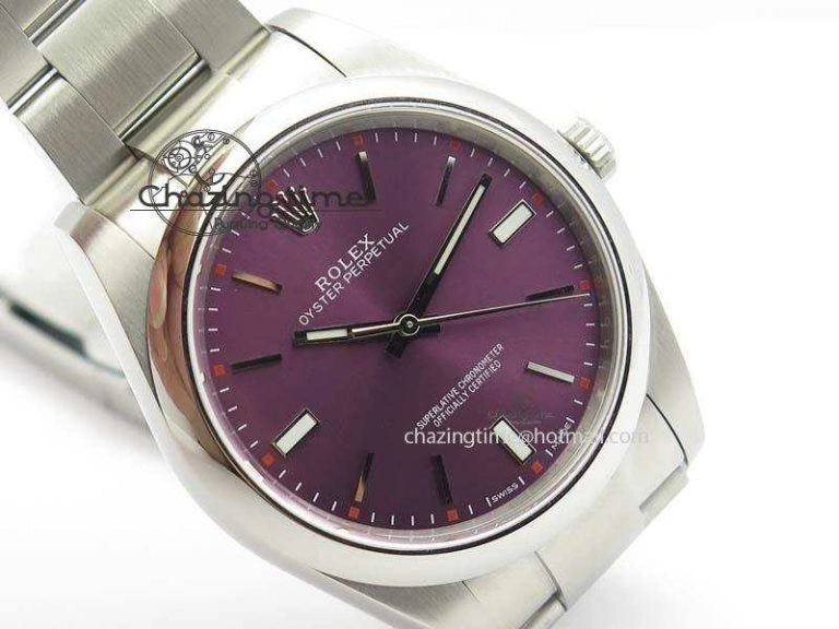 Oyster Perpetual 39mm 114300 JF 1:1 Best Edition Grape Dial On SS Bracelet SA Sporty 3792