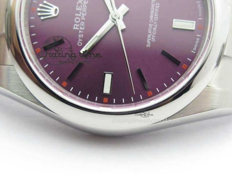 Oyster Perpetual 39mm 114300 JF 1:1 Best Edition Grape Dial On SS Bracelet SA Sporty 3792