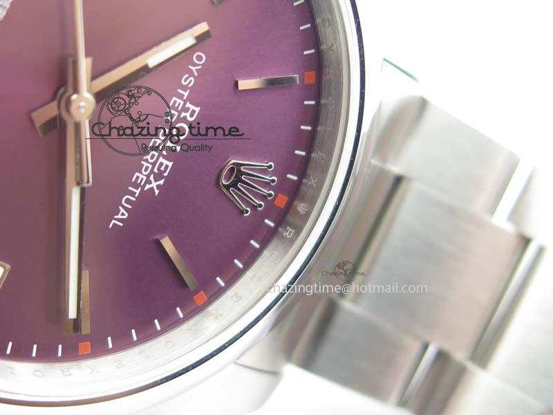 Oyster Perpetual 39mm 114300 JF 1:1 Best Edition Grape Dial On SS Bracelet SA Sporty 3792
