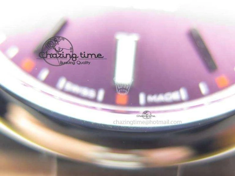Oyster Perpetual 39mm 114300 JF 1:1 Best Edition Grape Dial On SS Bracelet SA Sporty 3792
