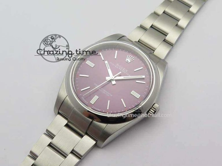 Oyster Perpetual 39mm 114300 JF 1:1 Best Edition Grape Dial On SS Bracelet SA Sporty 3792
