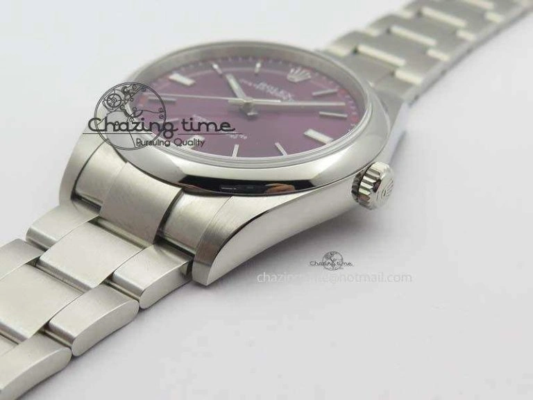 Oyster Perpetual 39mm 114300 JF 1:1 Best Edition Grape Dial On SS Bracelet SA Sporty 3792
