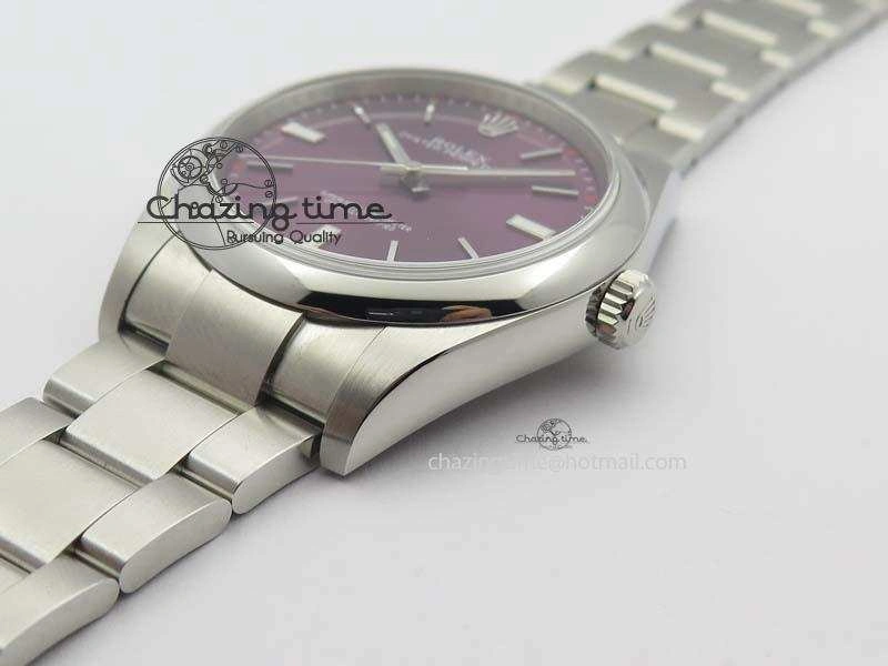 Oyster Perpetual 39mm 114300 JF 1:1 Best Edition Grape Dial On SS Bracelet SA Sporty 3792