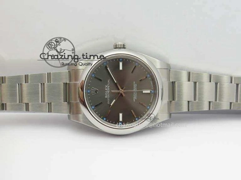 Timeless Oyster Perpetual 39mm 114300 JF 1:1 Best Edition Gray Dial On SS Bracelet SA 3795
