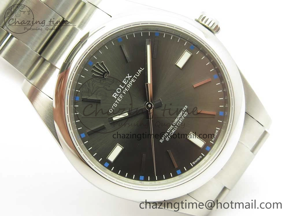 Oyster Perpetual 39mm 114300 UBF 1:1 Best Edition Gray Dial on SS Bracelet A Trendy 3295