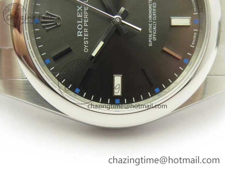Oyster Perpetual 39mm 114300 UBF 1:1 Best Edition Gray Dial on SS Bracelet A Trendy 3295