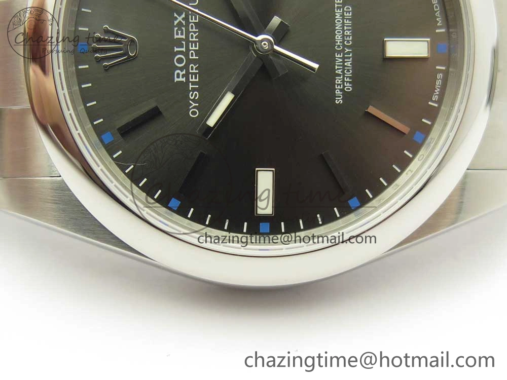 Oyster Perpetual 39mm 114300 UBF 1:1 Best Edition Gray Dial on SS Bracelet A Trendy 3295