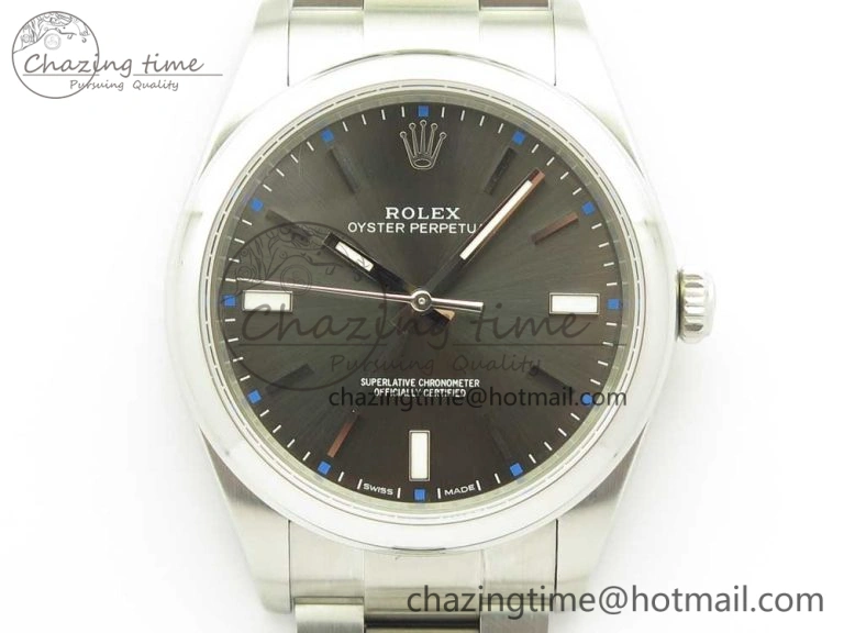 Oyster Perpetual 39mm 114300 UBF 1:1 Best Edition Gray Dial on SS Bracelet A Trendy 3295