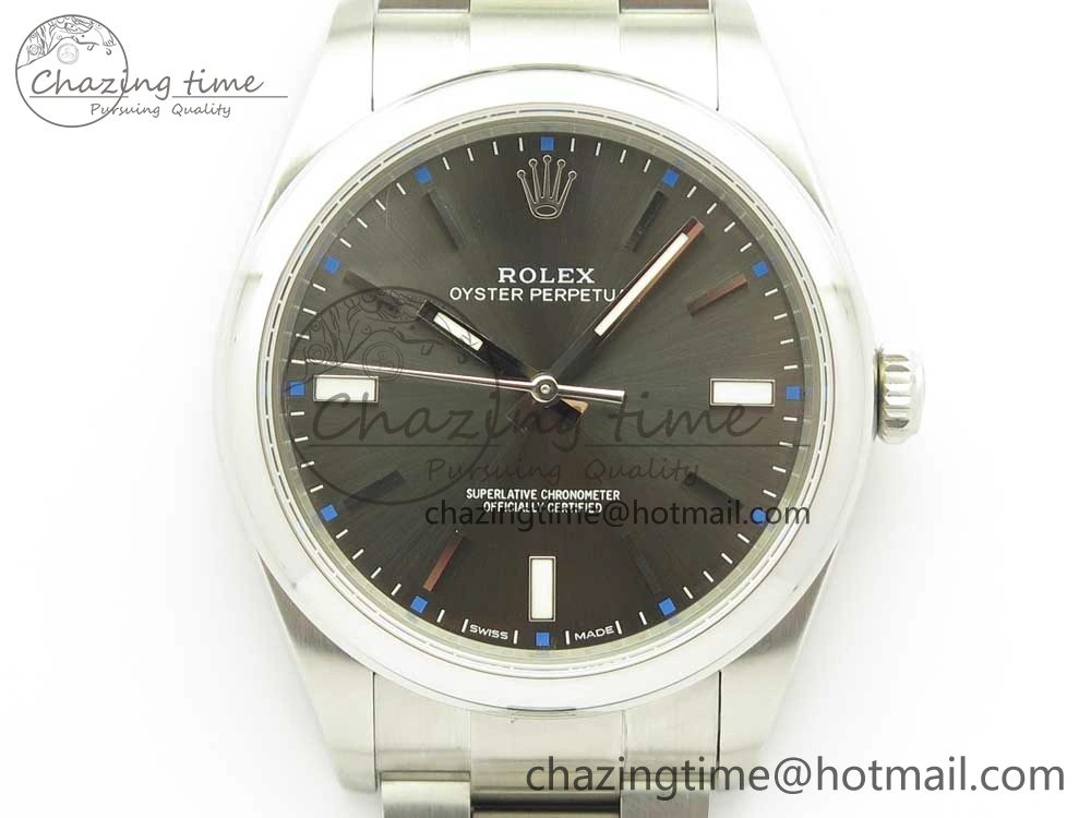 Oyster Perpetual 39mm 114300 UBF 1:1 Best Edition Gray Dial on SS Bracelet A Trendy 3295