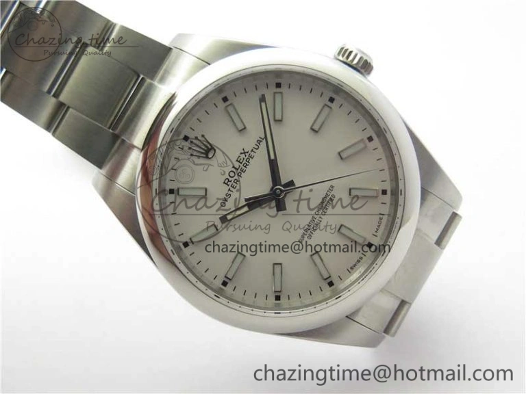 Oyster Perpetual 39mm 114300 UBF Best Edition White Dial on SS Bracelet A DailyWear 3141