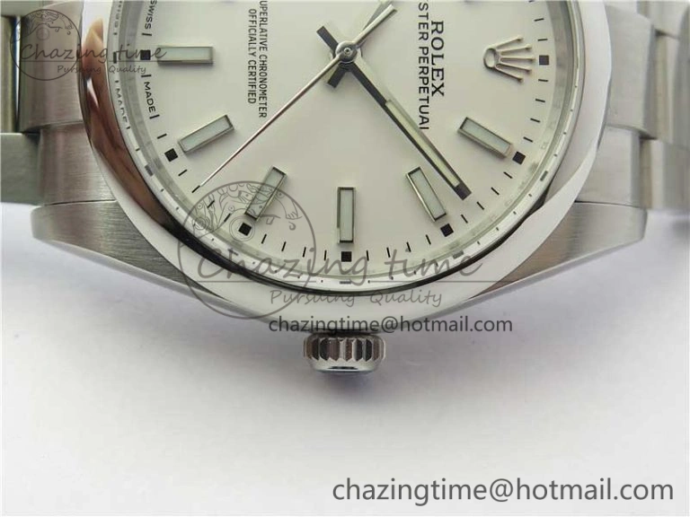 Oyster Perpetual 39mm 114300 UBF Best Edition White Dial on SS Bracelet A DailyWear 3141