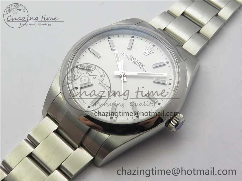 Oyster Perpetual 39mm 114300 UBF Best Edition White Dial on SS Bracelet A DailyWear 3141
