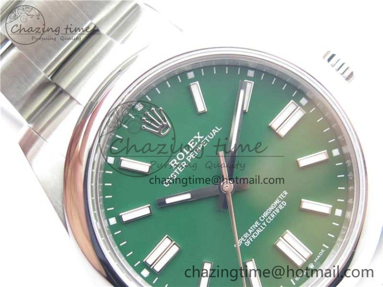 EasyCare Oyster Perpetual 41mm 124300 BP Maker Best Edition Green Dial on SS Bracelet 2692