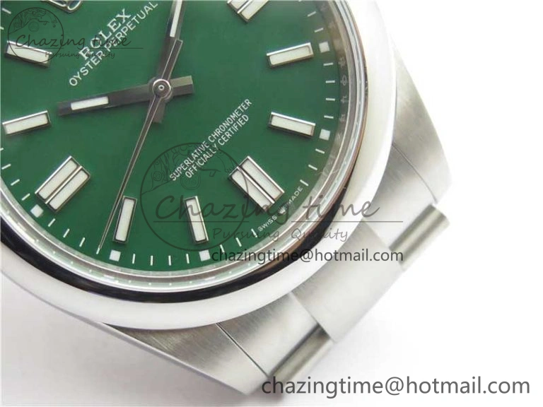 EasyCare Oyster Perpetual 41mm 124300 BP Maker Best Edition Green Dial on SS Bracelet 2692