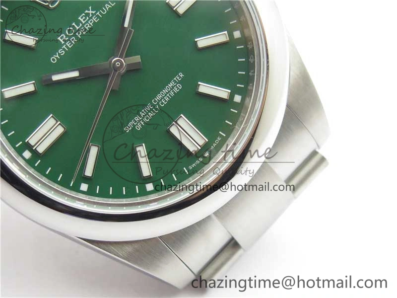 EasyCare Oyster Perpetual 41mm 124300 BP Maker Best Edition Green Dial on SS Bracelet 2692
