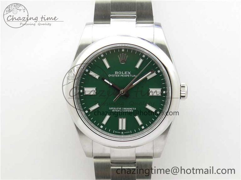 EasyCare Oyster Perpetual 41mm 124300 BP Maker Best Edition Green Dial on SS Bracelet 2692