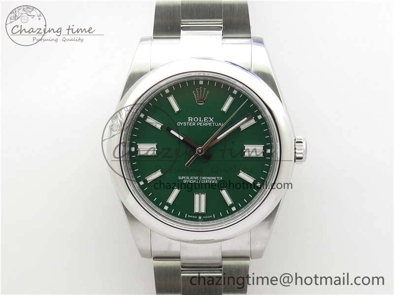 EasyCare Oyster Perpetual 41mm 124300 BP Maker Best Edition Green Dial on SS Bracelet 2692